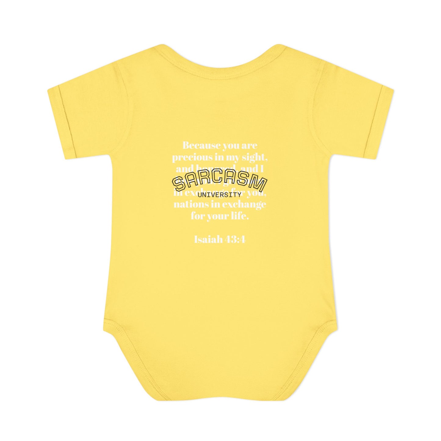 Infant Bodysuit — "Irreplaceable" with Isaiah 43:1 Inspirational Baby Onesie