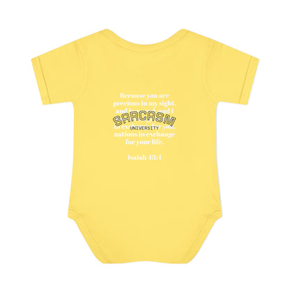 Infant Bodysuit — "Irreplaceable" with Isaiah 43:1 Inspirational Baby Onesie