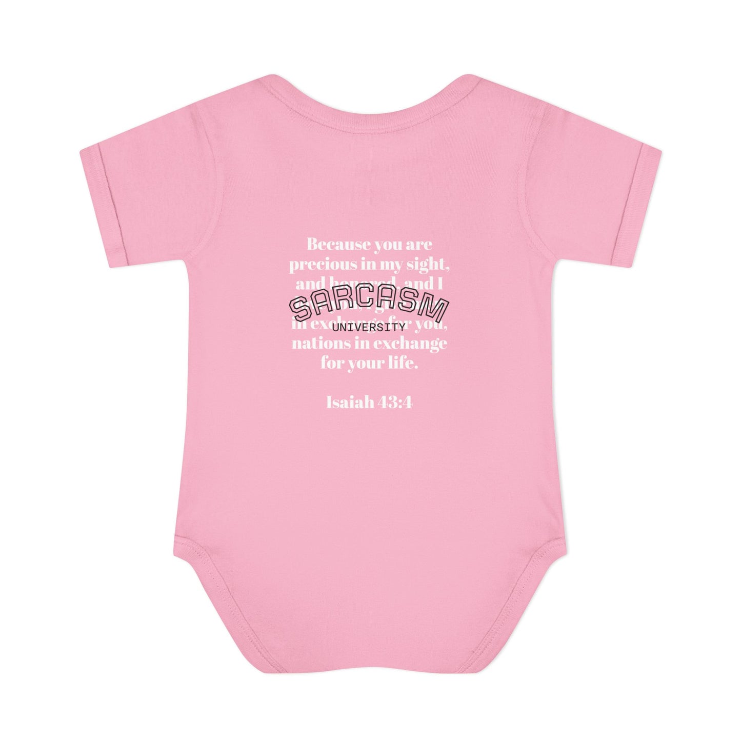 Infant Bodysuit — "Irreplaceable" with Isaiah 43:1 Inspirational Baby Onesie
