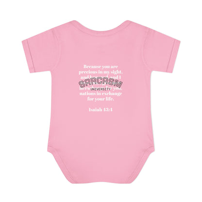 Infant Bodysuit — "Irreplaceable" with Isaiah 43:1 Inspirational Baby Onesie