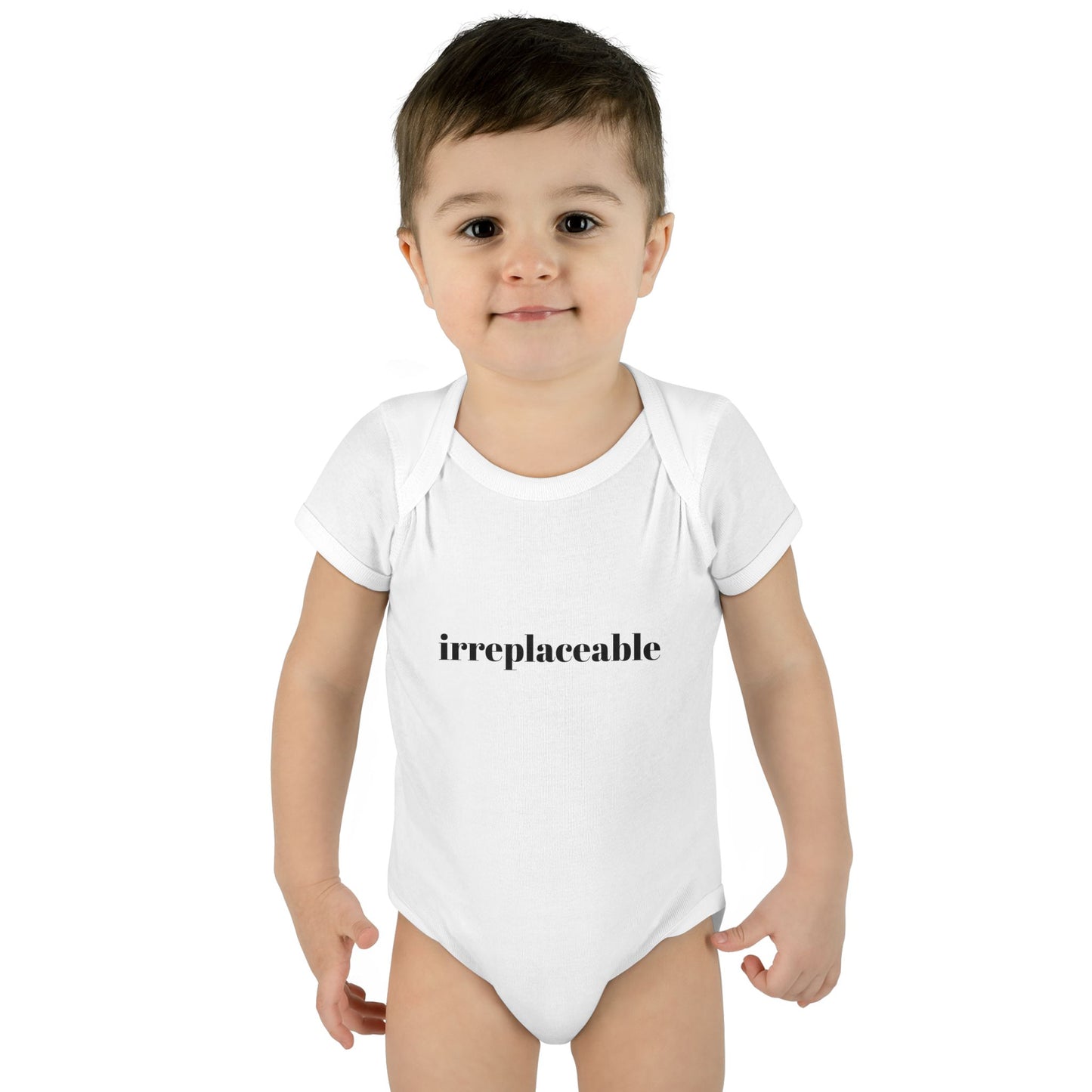 Infant Bodysuit — "Irreplaceable" with Isaiah 43:1 Inspirational Baby Onesie