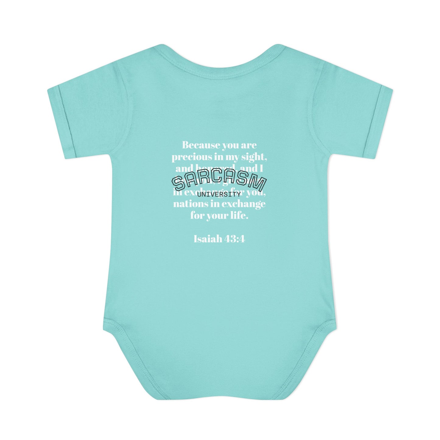 Infant Bodysuit — "Irreplaceable" with Isaiah 43:1 Inspirational Baby Onesie