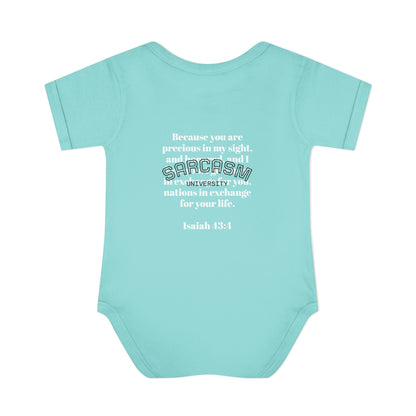 Infant Bodysuit — "Irreplaceable" with Isaiah 43:1 Inspirational Baby Onesie